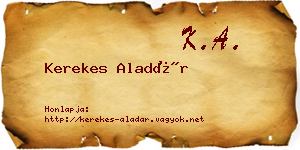 Kerekes Aladár névjegykártya